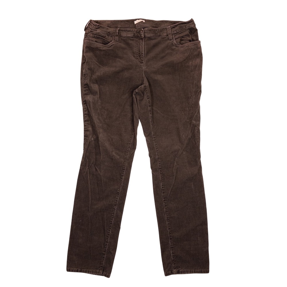 Eileen Fisher Corduroy Pants Women 16W Brown Straight Leg 5-Pocket